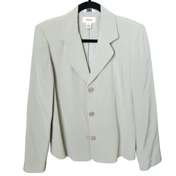 Talbots Jackets & Blazers - Talbots Pure Silk Blazer‎ Jacket Women's 4 Gray Blue Business Casual Elegant